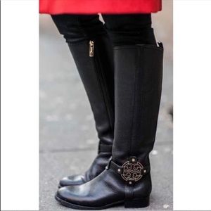 Black Tory Burch riding boots